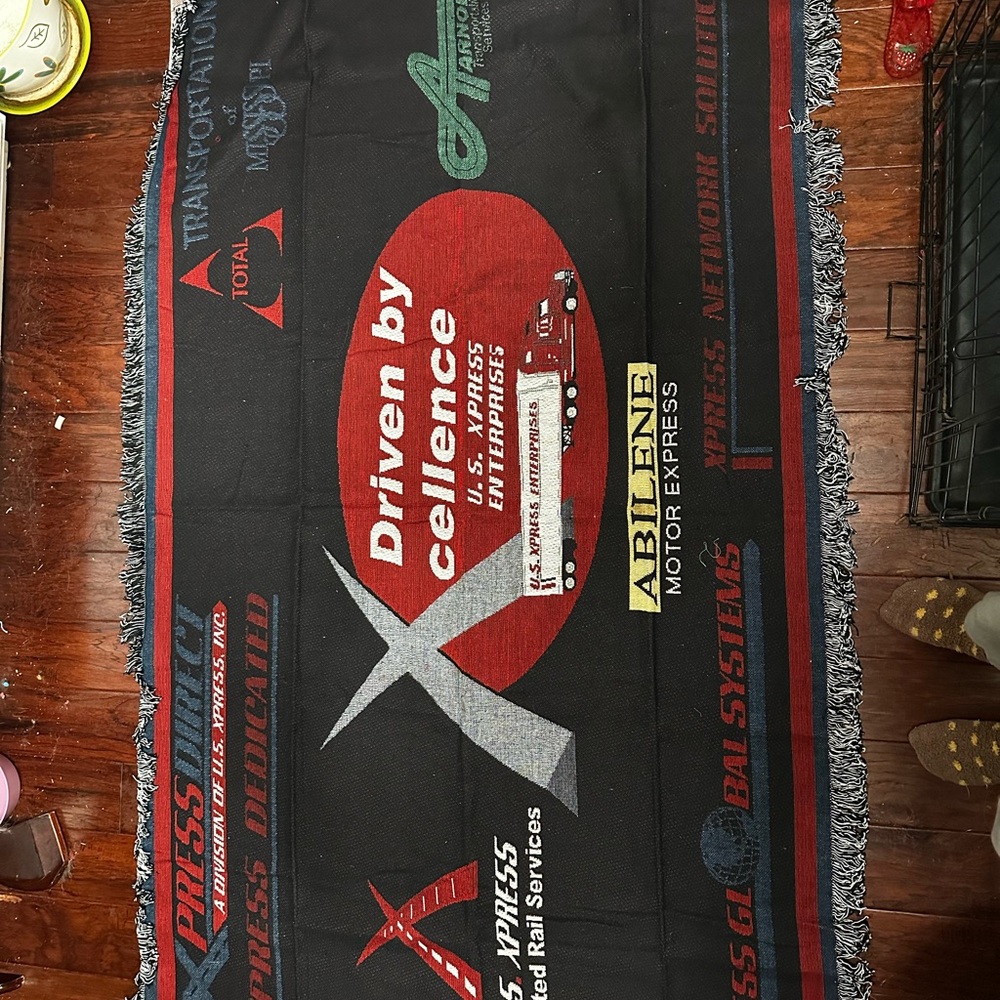 Black and Red 'Driven by Excellence' Blanket